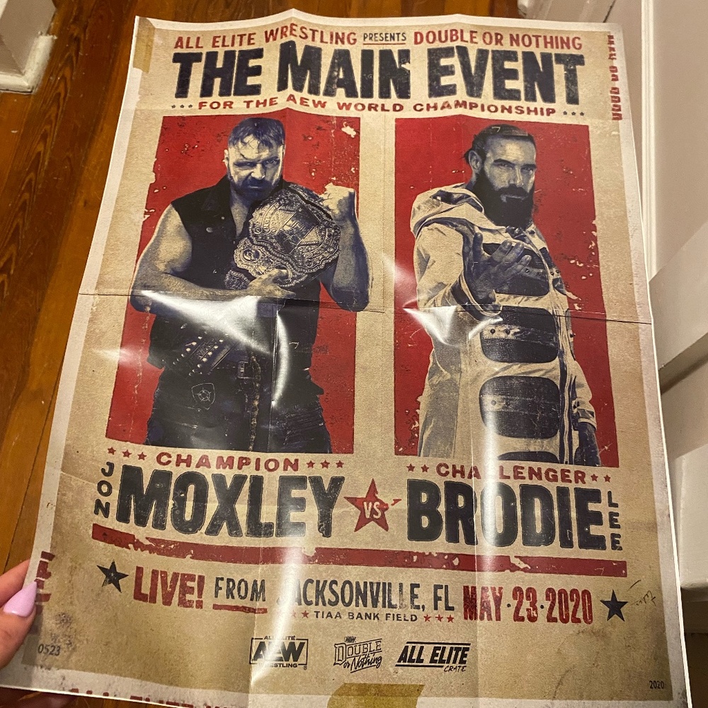 AEW All Elite Wrestling Crate exclusive Jon Moxley VS Brodie Lee poster